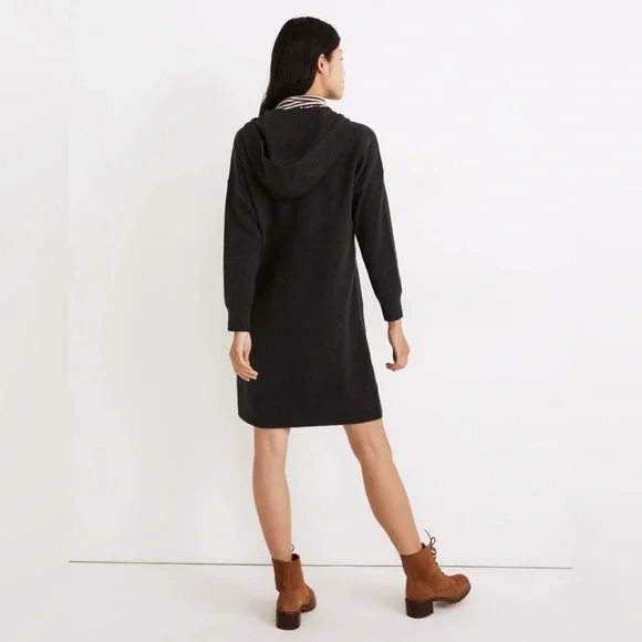 Madewell Hoodie Sweater Dress Heather Charcoal Grey Women’s Size XS - Picture 2 of 7